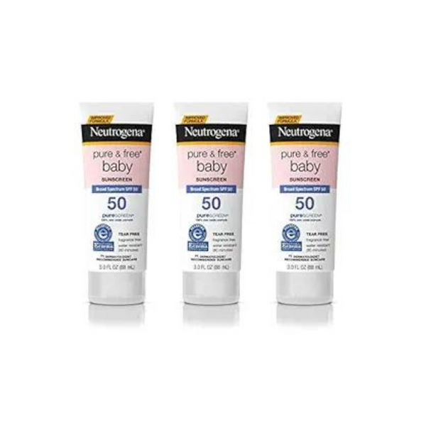 Pack de 3 lociones protectoras solares minerales para bebés Pure &amp; Free de Neutrogena