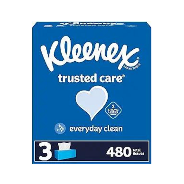 3 cajas de pañuelos faciales Kleenex Trusted Care