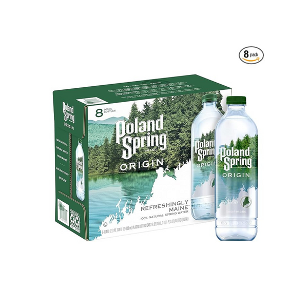 Poland Spring ORIGIN 100% Natural Spring Water, 900 mL (8 Pack) – PzDeals