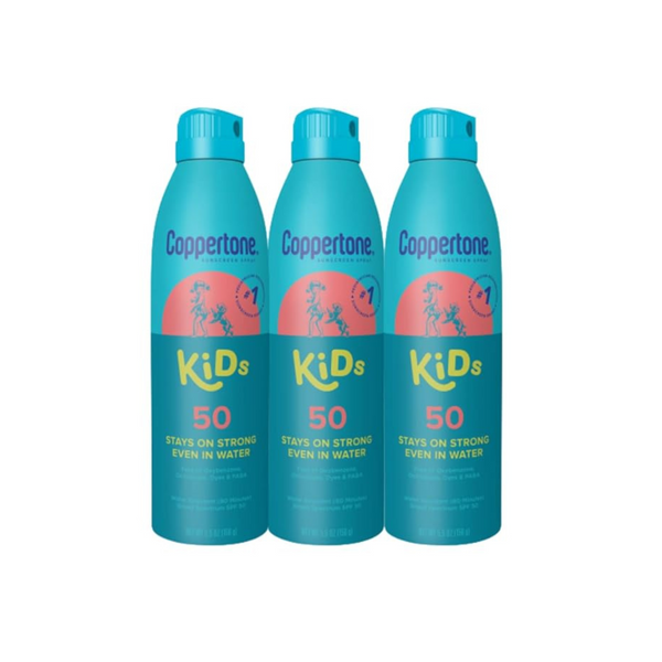 Coppertone Kids Sunscreen Spray, SPF 50, 5.5 Oz, Pack of 3