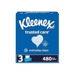 3 cajas de 160 pañuelos faciales Kleenex Trusted Care