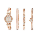 Anne Klein Reloj y pulsera con detalles de cristal para mujer