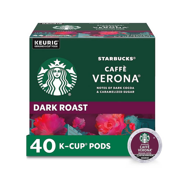 40 cápsulas de café Starbucks Caffe Verona K-Cup (tostado oscuro)