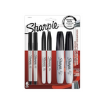 Paquete variado de marcadores permanentes Sharpie de 6 unidades (negro)