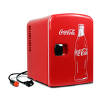 Mini refrigerador Coca-Cola Classic de 4 litros y 6 latas con cables de 12 V CC y 110 V CA (rojo)