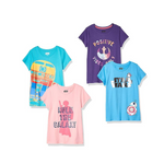Amazon Essentials Paquete múltiple de camisetas de Disney/Marvel/Star Wars/Frozen para niñas y niños pequeños