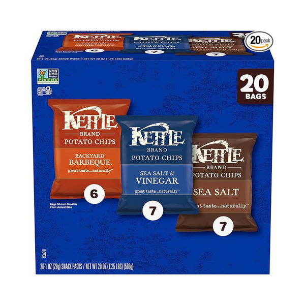 Paquete variado de papas fritas Kettle Brand, 20 unidades