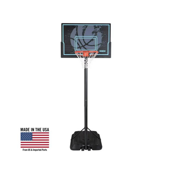 Aro de baloncesto portátil para todo clima, altura ajustable de por vida, 48" (negro)