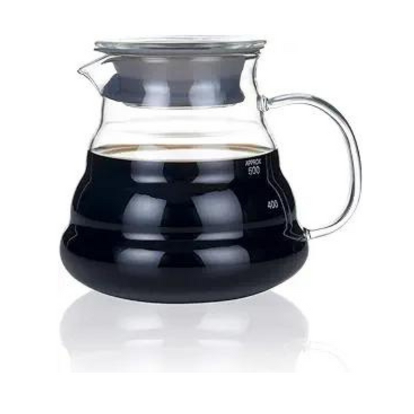 Servidor de café con gama de vidrio transparente Blue Crew para verter sobre té y cafetera