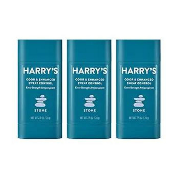 Paquete de 3 antitranspirantes extra fuertes Harry's para hombre de 2.5 oz (piedra)