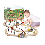 Play Build Wooden Train Set (100 Piece Set)