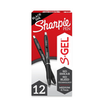 Bolígrafos Sharpie S-Gel de punta media de 0,7 mm, 12 unidades (tinta negra)