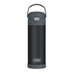 Botella de agua con aislamiento al vacío de acero inoxidable Thermos FUNtainer de 16 oz (carbón vegetal)