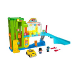 Fisher-Price Little People Juego para niños pequeños Garaje de aprendizaje iluminado con escenarios inteligentes y auto de juguete