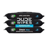 3 Packs 144ct of Dude Wipes – Unscented, Flushable