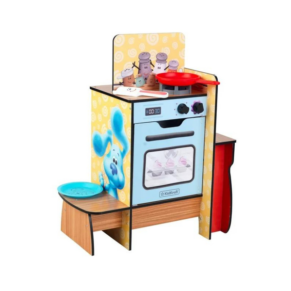 KidKraft Kids' ¡Las pistas de Blue y tú! Cocina de madera y cuaderno de juego Cooking-Up-Clues