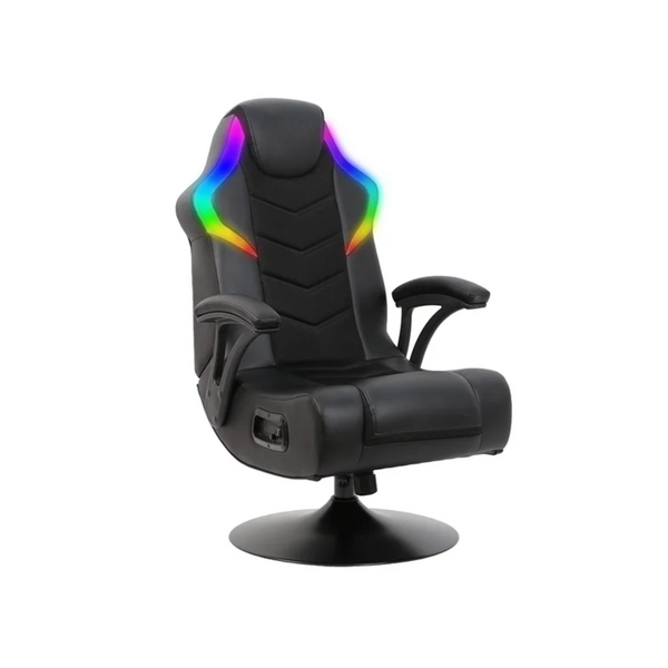 Silla para videojuegos X Rocker Nemesis RGB Audio Pedestal, malla negra