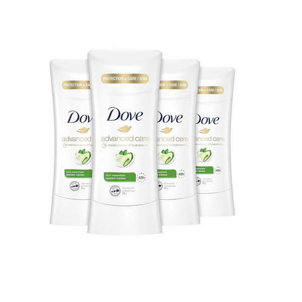 Paquete de 4 desodorantes antitranspirantes Dove Advanced Care Cool Essentials