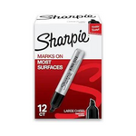 12 Count SHARPIE King Size Permanent Markers Large Chisel Tip, Black