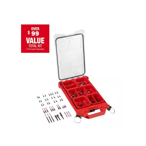 Juego de puntas de destornillador de acero de aleación Milwaukee Shockwave Impact Duty de 90 piezas con estuche