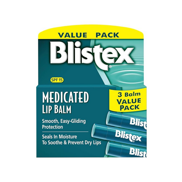 Paquete de 3 bálsamos labiales medicados Blistex