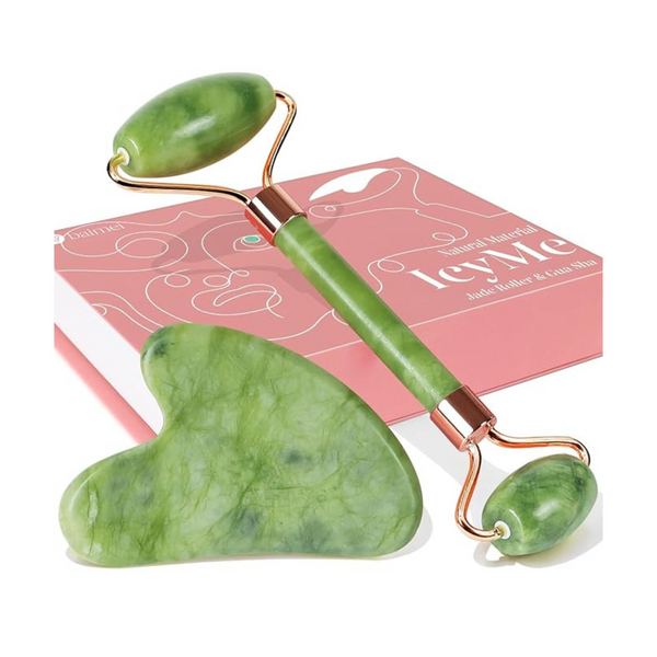 BAIMEI Gua Sha &amp; Jade Roller Herramientas faciales Juego de rodillo facial y Gua Sha