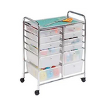 Honey-Can-Do Rolling Storage Cart and Organizer with 12 Plastic Drawers