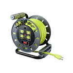 Masterplug Carrete de cable de extensión de 50', 4 salidas, 14 AWG con soporte