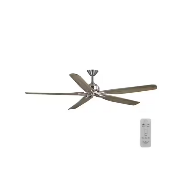 Ventilador de techo con aspas de madera para interior/exterior Hampton Bay Danetree de 72" con control remoto