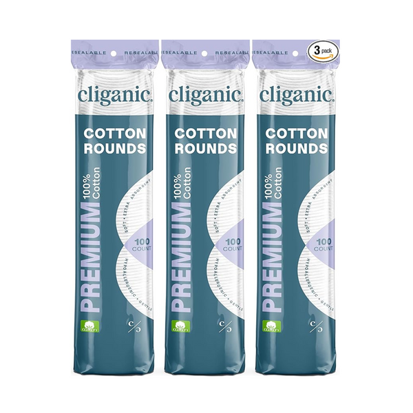 Rondas de algodón premium Cligonic de 300 unidades