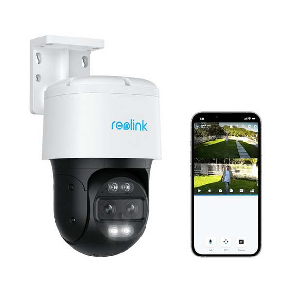 Sistema de cámara de seguridad para exteriores Reolink PTZ 4K PoE con lente de seguimiento dual