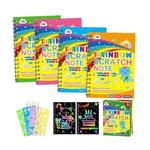 ZMLM Scratch Art Party Favors: 4 Pack Rainbow Scratch Paper Art Set