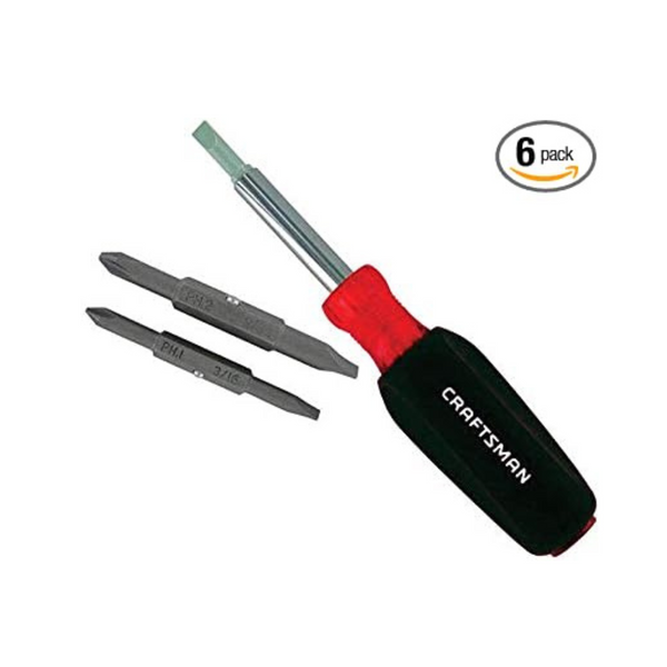 Craftsman Screwdriver with 6 Multi-Bits, Store Extra Bits in Handle