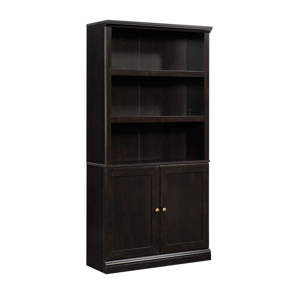Librería de almacenamiento varios Sauder con puertas, acabado en negro Estate