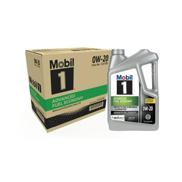 Paquete de 3 aceites de motor totalmente sintéticos Mobil 1 Advanced Fuel Economy de 5 cuartos (0W-20) 