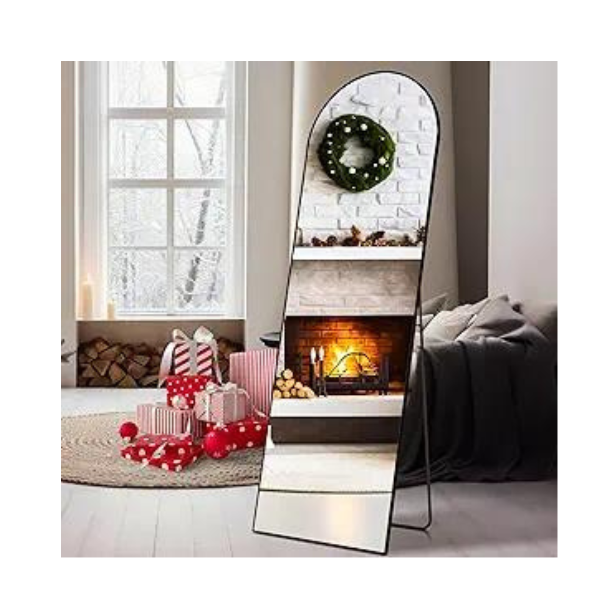 Sweetcrispy Arched Full Length Mirror With Stand