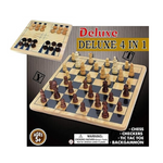 Juego de mesa de madera reversible 4 en 1 de lujo
