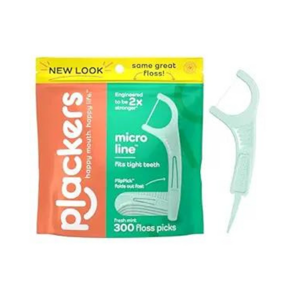 300-Count Plackers Micro Line Dental Floss Picks (Fresh Mint)
