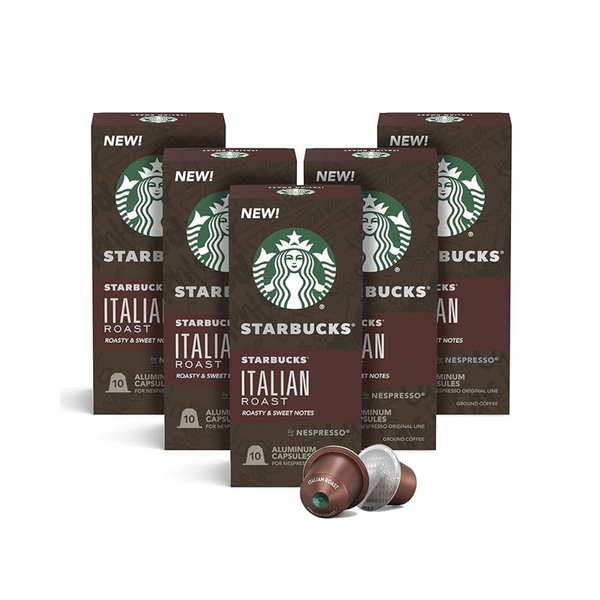 Paquete de 50 cápsulas de café tostado italiano Starbucks Nespresso