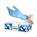 Paquete de 100 guantes desechables de nitrilo azul de tamaño mediano