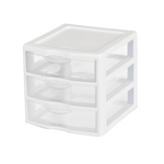 Unidad de almacenamiento de escritorio Sterilite de 3 cajones (blanco)