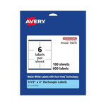 Avery Matte White Rectangle Labels with Sure Feed