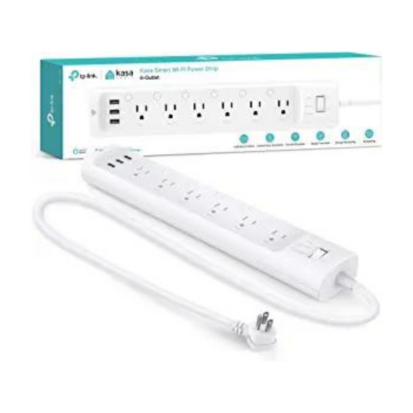Regleta de enchufes inteligentes Kasa con 6 enchufes inteligentes y 3 puertos USB