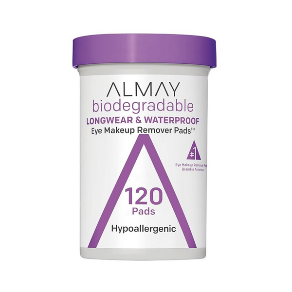 Almohadillas desmaquillantes de ojos biodegradables Almay de 120 unidades (hipoalergénicas)