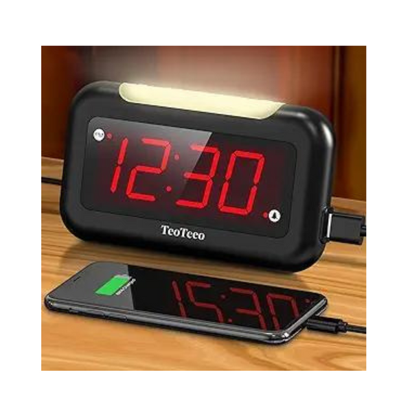 Reloj despertador con luz nocturna de 3 niveles