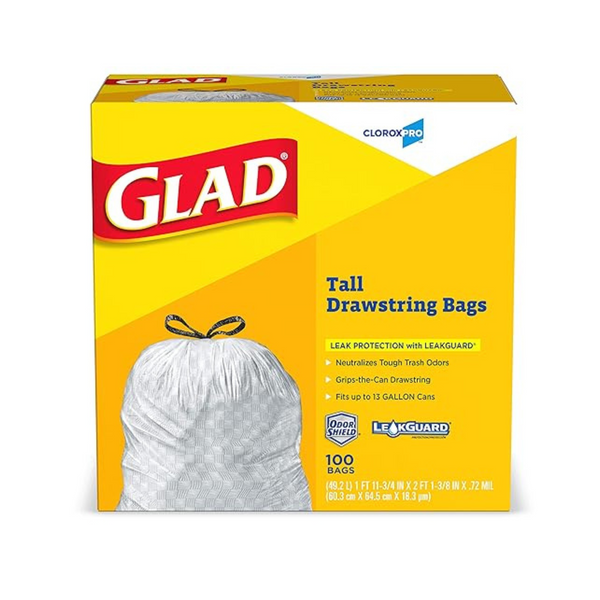 Bolsas de basura con cordón para cocina altas Glad ForceFlex de 100 unidades