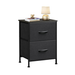 Wlive End Table with 2 Drawers & Fabric Bins