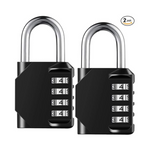 2-Pack Aihytu Waterproof & Heavy Duty Resettable 4 Digit Padlock