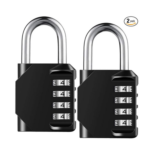 2-Pack Aihytu Waterproof & Heavy Duty Resettable 4 Digit Padlock