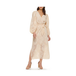 Kensie Women's Tie Waiste Burnout Chiffon Maxi Dress